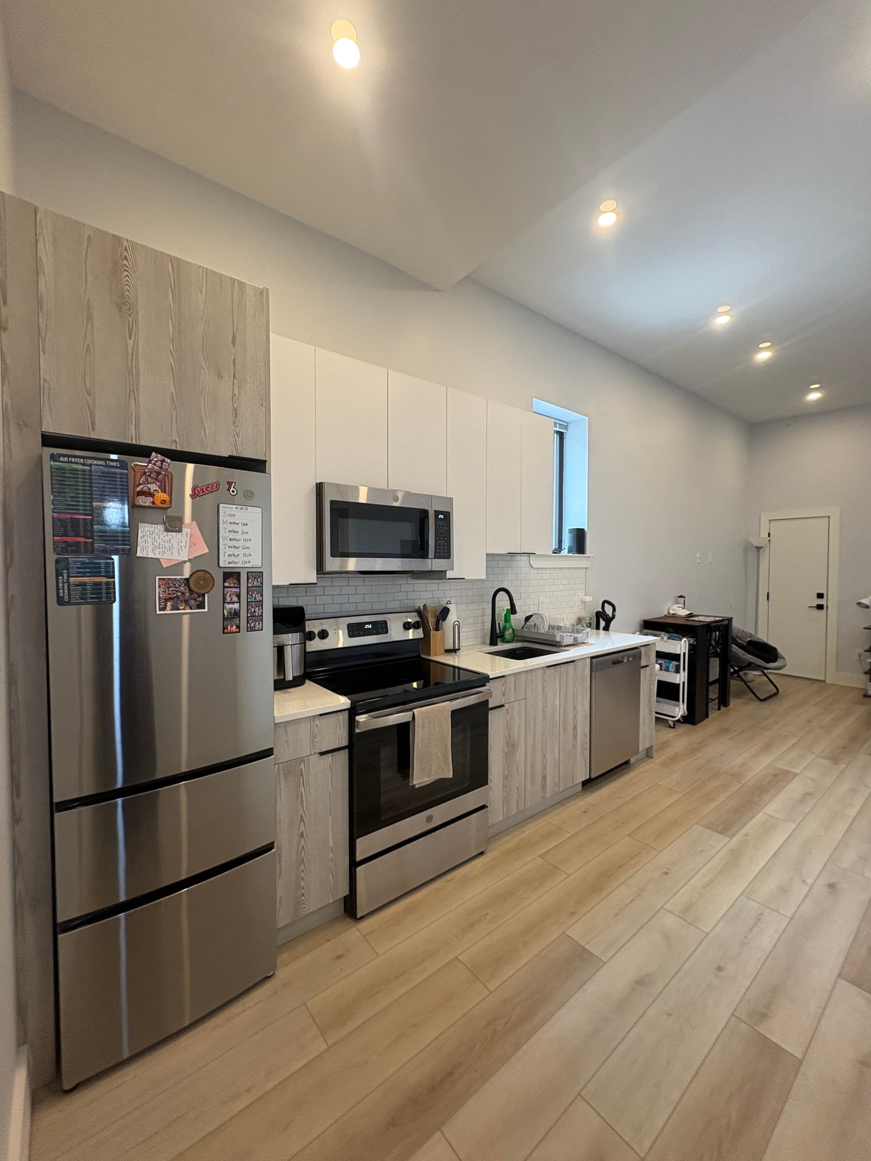 Minimalist kitchen with stone counters